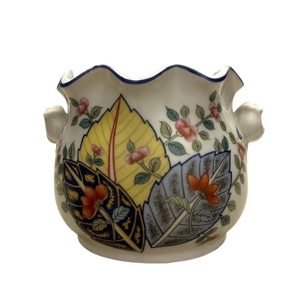 Tabacco Leaf Genus Nicotina Fine China By Mann Open Sugar Bowl RARE